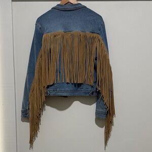 Judy Blue Light Blue Denim Jacket Fringe